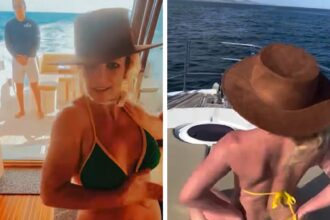 britney spears sizzles in a tiny bikini while dancing on a boat on video 685033a129ab4