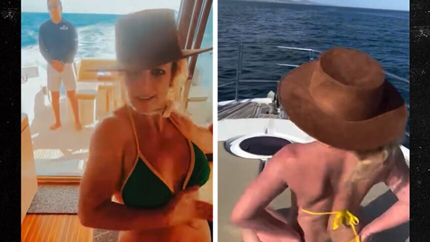 britney spears sizzles in a tiny bikini while dancing on a boat on video 685033a129ab4