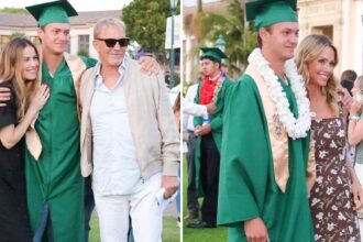 kevin costner christine baumgartner keep their distance at sons graduation 684e7fe40374e