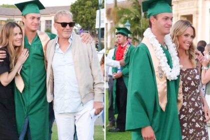 kevin costner christine baumgartner keep their distance at sons graduation 684e7fe40374e