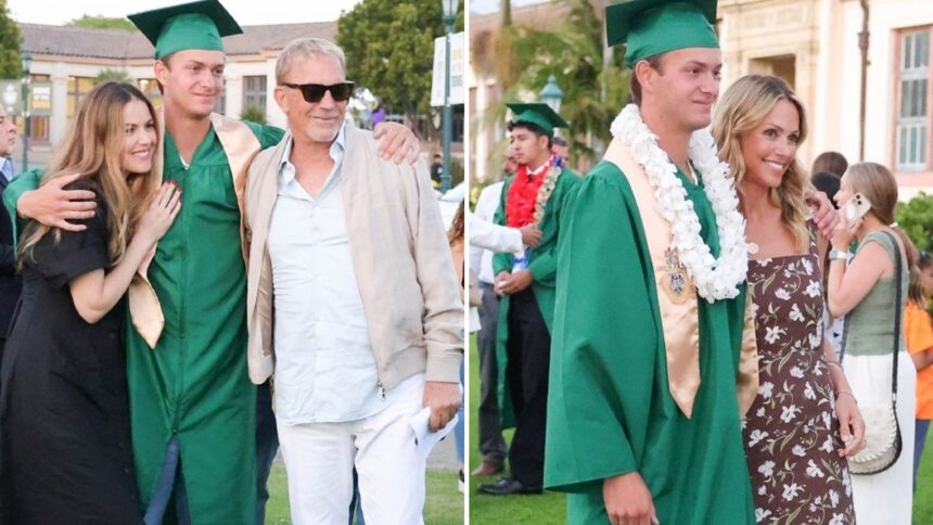 kevin costner christine baumgartner keep their distance at sons graduation 684e7fe40374e