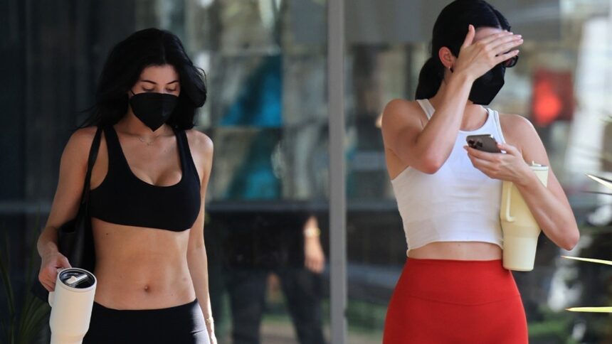 kylie and kendall jenner show off toned abs after pilates session 68423b0e393e5