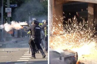 utter chaos ensues in downtown l a during third day of violent protests 6846ed6585335