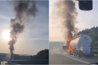 video camion cu ciment cuprins de flacari in cluj incendiul a izbucnit la cabina vehiculului 68414f14c2c32