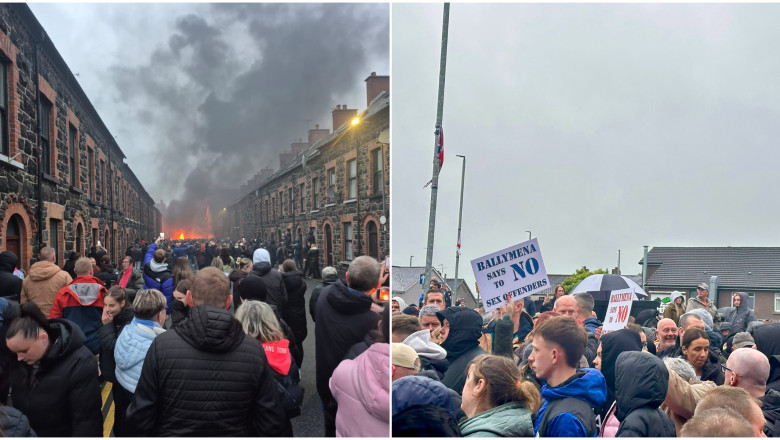 video case incendiate si violente in strada in irlanda de nord dupa ce doi baieti romani de 14 ani au fost arestati preventiv pentru viol 6847d97904166