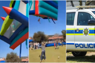 video castel gonflabil luat de vant in africa de sud doi copii grav raniti dupa ce au cazut de la inaltime momentul a fost filmat 684478c53780d