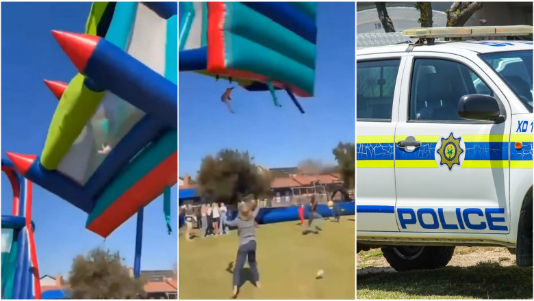 video castel gonflabil luat de vant in africa de sud doi copii grav raniti dupa ce au cazut de la inaltime momentul a fost filmat 684478c53780d