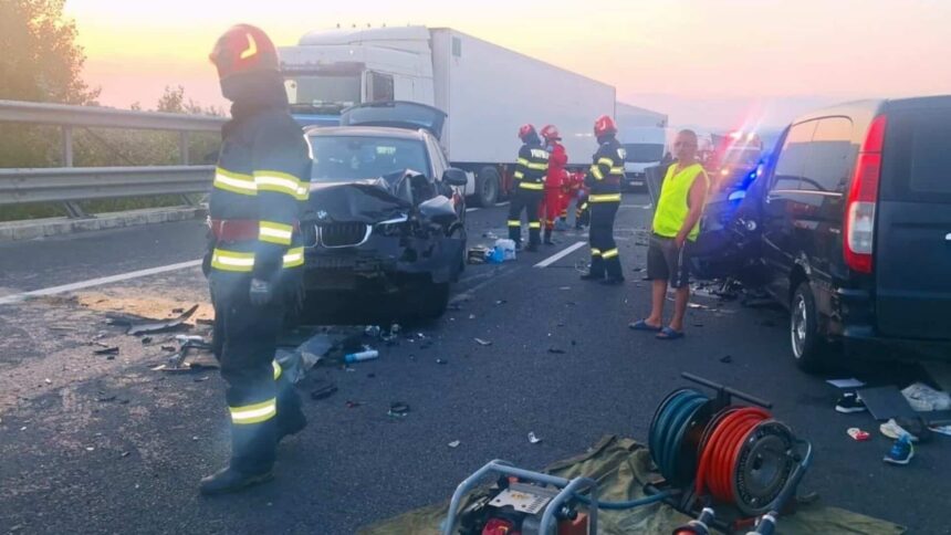 accident cu 6 victime pe a1 printre care doi copii de 8 si 14 ani trei autoturisme si un tir s au ciocnit 687de61b9bf1b