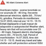 avertizare ro alert ploi torentiale descarcari electrice si grindina in iasi 68778b108e2f9