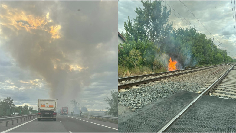 galerie foto trafic deviat de pe autostrada a2 din cauza incendiilor de vegetatie circulatia spre bucuresti oprita intre sarulesti si lehliu 686fe7e64140b