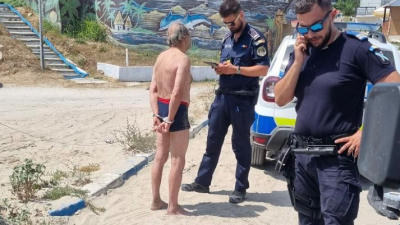 turist incatusat si amendat la eforie pentru ca a facut scandal dupa ce salvamarii l au scos din apa cand scaldatul era interzis 6887bfe4813de