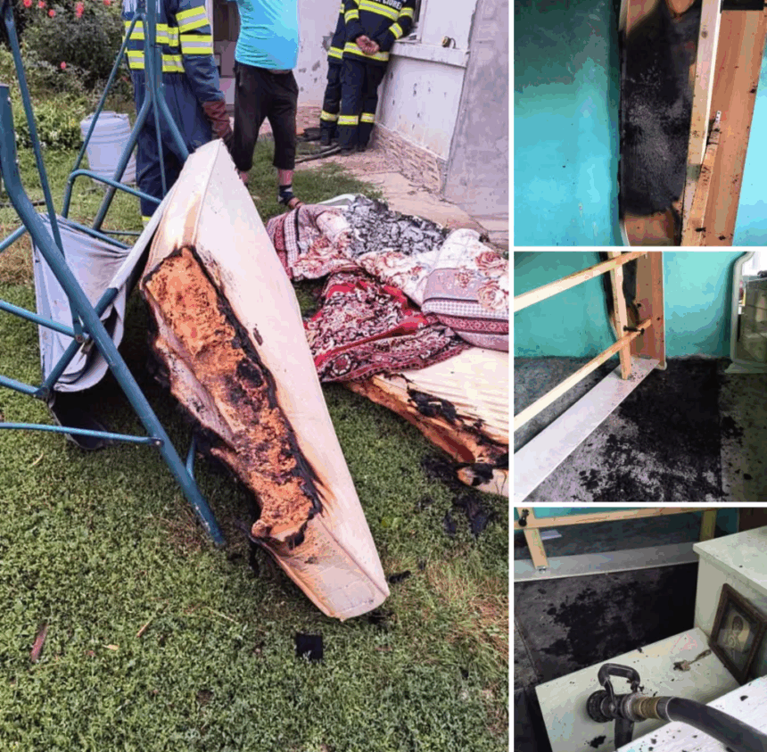 un incendiu care ameninta sa distruga o casa oprit de catre pompierii ieseni si voluntari 688a38ccb6f1e