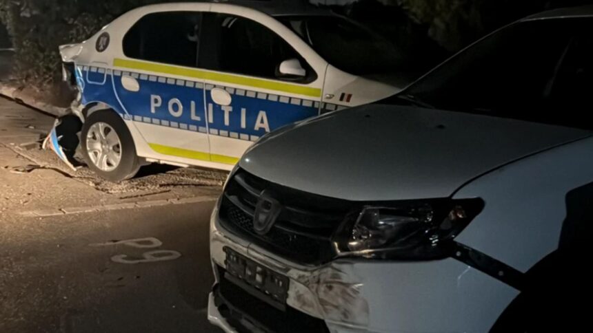 culmea ghinionului un sofer beat a rupt bariera de la politia dolj si a avariat 6 masini de politie 68ada40c1470c