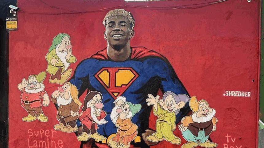 o pictura murala a lui lamine yamal vandalizata la barcelona cei sapte pitici adaugati langa starul spaniol 6890a04c759b4