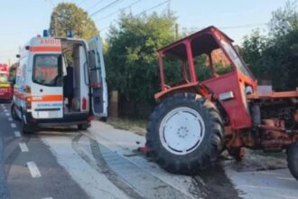 accident mortal provocat de un minor pus sa conduca un tractor o femeie si a pierdut viata iar proprietarul utilajului a fost retinut 68da755da44da