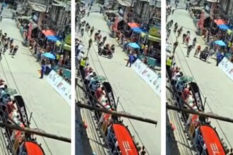 incident socant la turul venezuelei o motocicleta a politiei s a izbit de ciclisti in plina cursa 68c1e62fb78f2