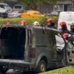 incendiu in bucuresti o masina a luat foc pompierii au ajuns dupa 25 de minute video 68e36b99cf2f0