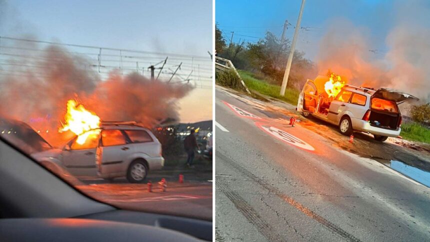 o masina a luat foc pe directia dinspre mall moldova spre oras traficul este blocat 68ea7fe4cbba8