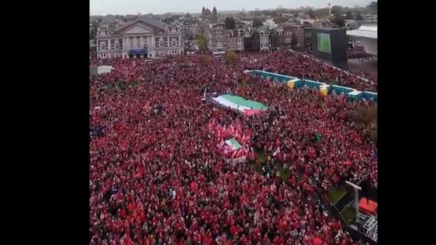 sute de mii de oameni au manifestat duminica la amsterdam impotriva razboiului din gaza video 68e2abb21dcca