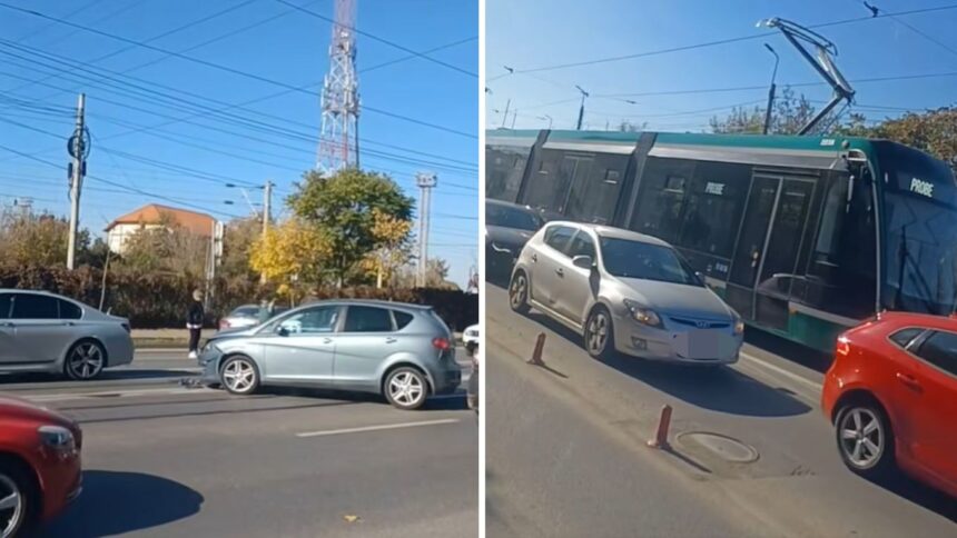 video accident in zona garii dupa ce un autoturism nu a acordat prioritate circulatia tramvaielor blocata 68f74c7da3a18