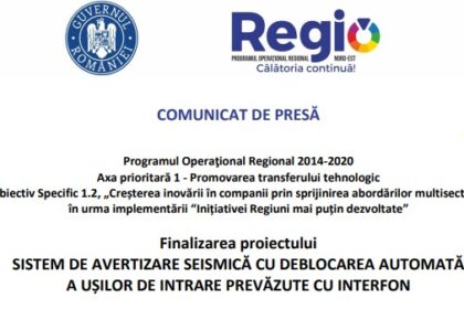 a fost finalizat proiectul sistem de avertizare seismica cu deblocarea automata a usilor de intrare prevazute cu interfon p 6912e35e1b753