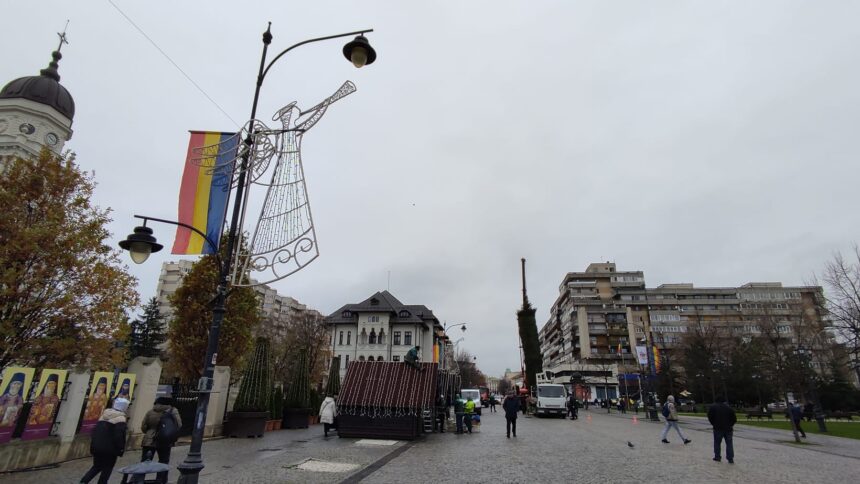 bradul de craciun este instalat pe pietonal foto 691ed2953064c