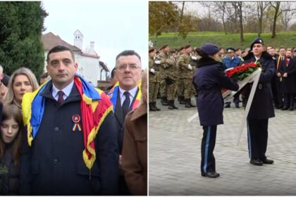 george simion aplaudat de oameni la alba iulia momentul depunerii coroanei din partea lui nicusor dan huiduit video 692c46b4ea926