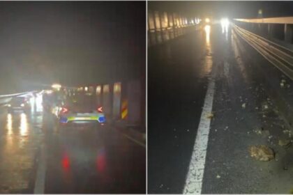 valea oltului bombardata de o ploaie de bolovani care a cazut pe sosea la boita video 692b391bd9858