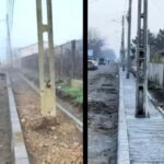 dorel recidiveaza stalpi de electricitate amplasati direct pe trotuar pietonii sunt nevoiti sa mearga pe carosabil ca sa nu ii ia in brate 693da3a424692