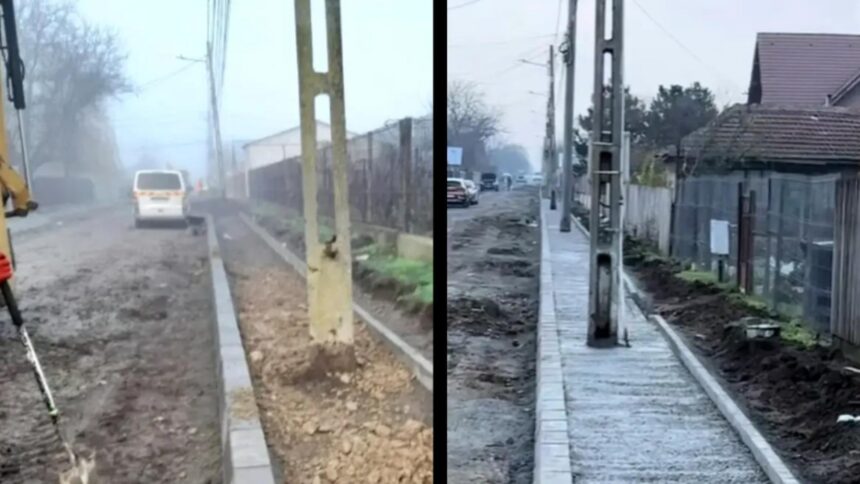 dorel recidiveaza stalpi de electricitate amplasati direct pe trotuar pietonii sunt nevoiti sa mearga pe carosabil ca sa nu ii ia in brate 693da3a424692