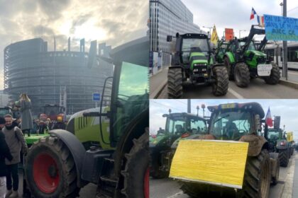 fermierii francezi protesteaza in fata parlamentului european de la strasbourg zeci de utiaje blocheaza accesul in institutie 694299cf41cfd