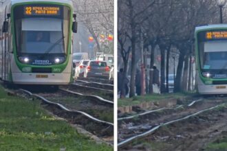 halucinant tramvaiele din rahova au ajuns sa faca acrobatii pe sinele deformate se leagana precum corabiile video 69458fee2dc35