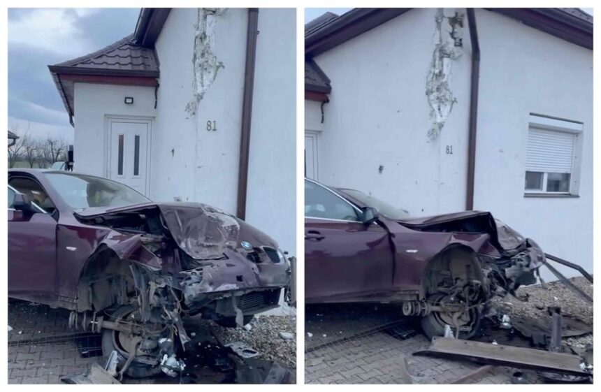 momentul in care un sofer beat intra cu un bmw intr o casa din satu mare video 694d1b3761cff