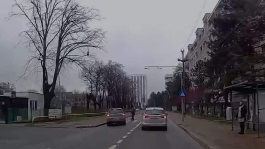 momentul in care un sofer din iasi evita un pieton care traversa regulamentar si se urca cu masina pe trotuar video 692e3187de7af