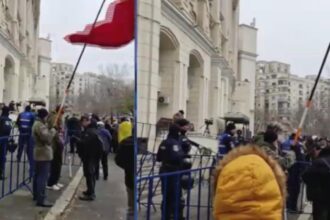 protest in desfasurare la parchetul general se contesta anularea primului tur al prezidentialelor din 2024 stegarul dac printre protestatari 6948f907107b9