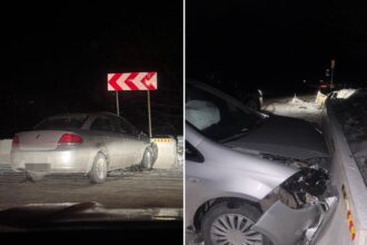 accident din cauza carosabilului alunecos o masina s a infipt in parapet la bordea 6963f40e46d55