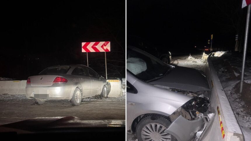 accident din cauza carosabilului alunecos o masina s a infipt in parapet la bordea 6963f40e46d55