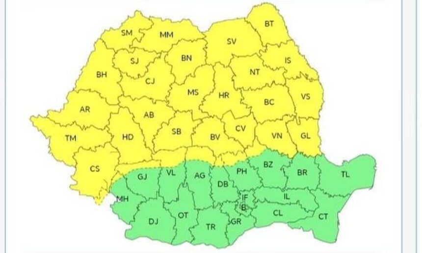 cod galben de precipitatii insemnate cantitativ pentru jumatatea de nord a tarii pana joi dimineata 695cd21b897f7