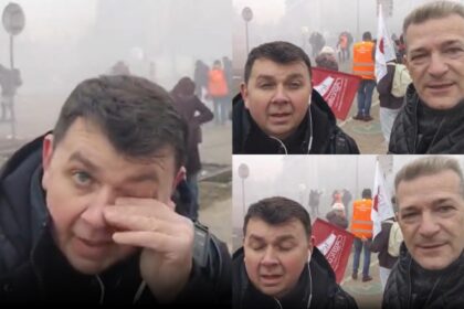 jurnalistul realitatea plus gazat la protestul fermierilor de la strasbourg ne au dat gata exact in mijloc ne au prins 696fbe672fa14