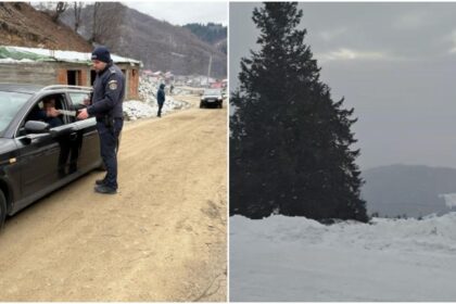 mare atentie soferi drumul care duce catre varful lui roman in zona montana a localitatii horezu inchis din cauza viscolului 6957d16dd49b9