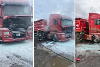 video autocamion cuprins de flacari in miroslava un pompier din vaslui aflat in timpul liber a intervenit inainte de sosirea echipajelor 6972356753591