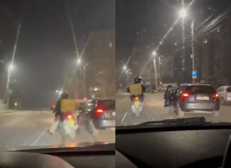 video ce a patit soferul din iasi care a agresat in trafic un curier glovo a incercat sa il scoata cu masina de pe drum 69722e5aeb981
