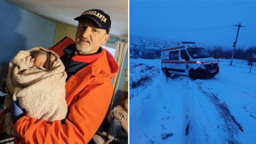 eroii din nameti au plecat cu ambulanta si au ajuns pe jos marturia asistentului iesean care a mers ieri kilometri prin zapada pana la brau la o pacienta ce a nascut acasa 69967a062e3f3