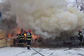 foto incendiu la o fabrica de cherestea din iasi pompierii au intervenit pentru a limita extinderea focului 6992bdbdf38b4