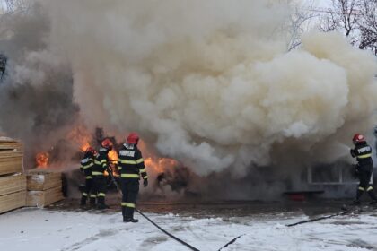 foto incendiu la o fabrica de cherestea din iasi pompierii au intervenit pentru a limita extinderea focului 6992bdbdf38b4