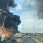 incendiu de proportii la o vulcanizare din judetul sibiu traficul pe dn 1 la vestem este blocat video 698f1b4fbe4cb