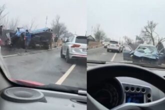 video accident grav cu trei victime inconstiente la popricani impact intre un camion si doua masini 69a2abd274977