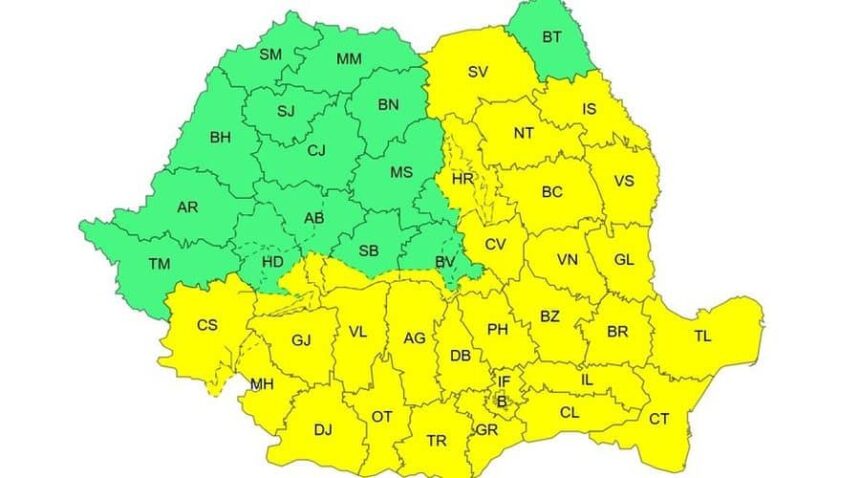cod galben de precipitatii in cea mai mare parte a tarii pana luni dimineata 69c6457856703