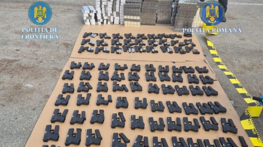 cum a fost facuta cea mai mare captura de arme letale de politistii de frontiera din calafat in 2026 peste 100 de pistoale 69b59d1ba8ab0