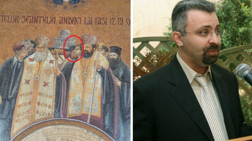 exclusiv cetateanul de onoare al iasului condamnat in grecia pentru furtul a milioane de euro de la saraci apare langa patriarhul daniel pe un mozaic din curtea mitropoliei 69b37e8e496c8